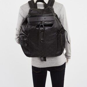 Louis Vuitton Black Monogram Shadow Leather Trekking Backpack Bag